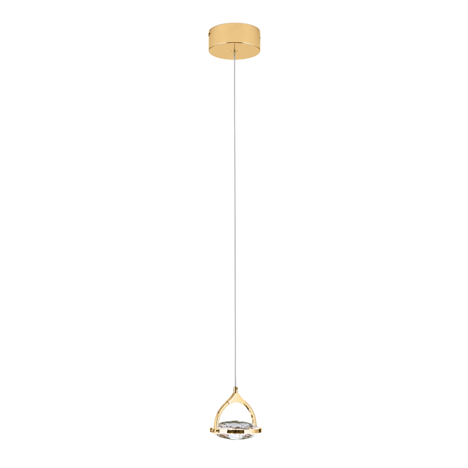 LED pendellampe Moon K9-krystallglass dimbar Ø12 cm gull - ORION