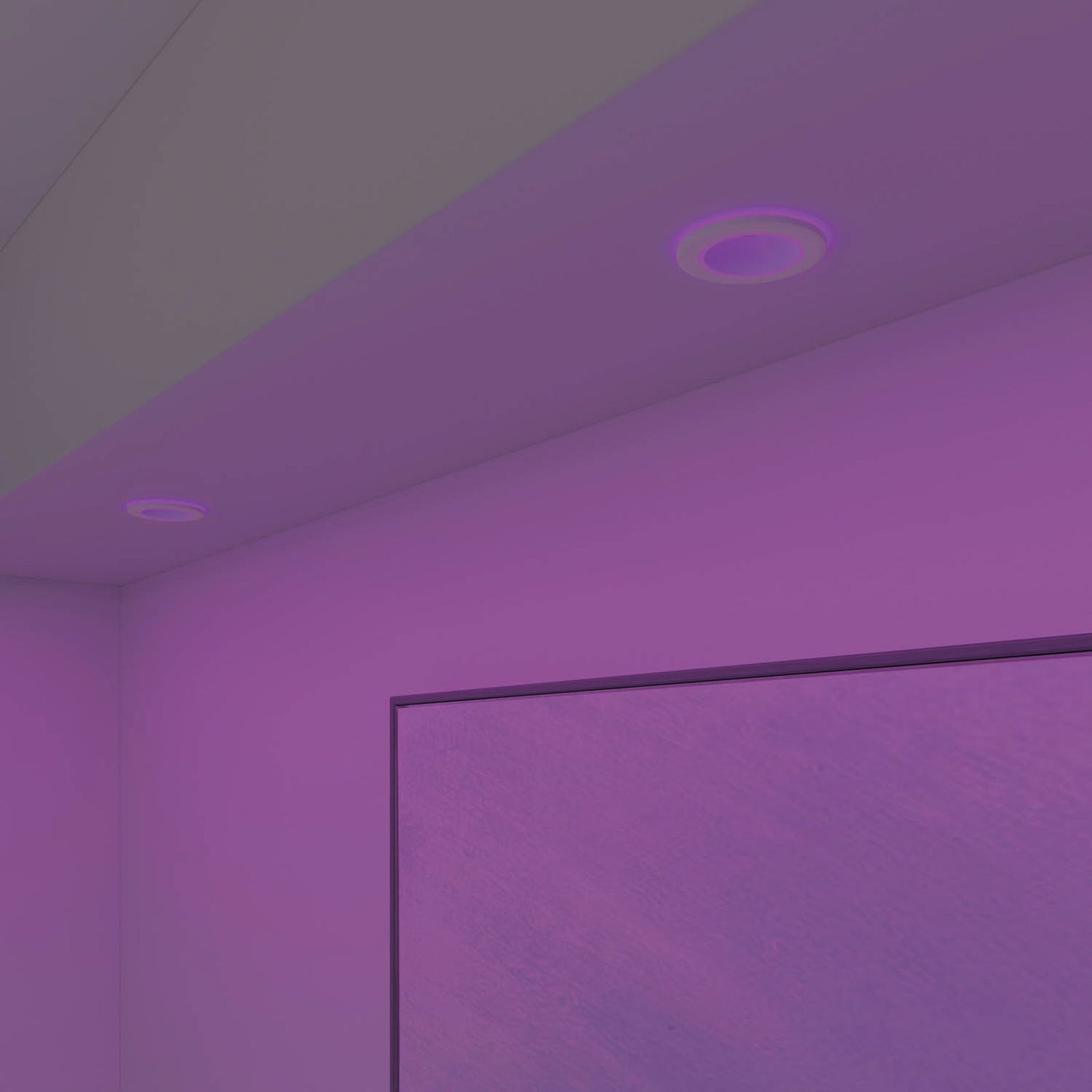 LED innbyggingsspot Smart Halo CCT RGB dimbar IP44 hvit - Calex