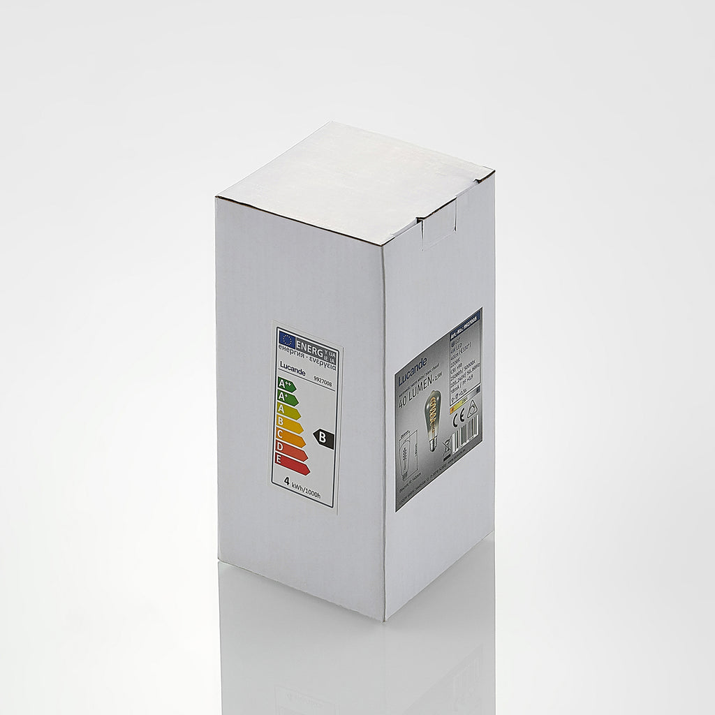 LED filamentpære E27 ST64 4W 1800K dimbar titan 2-pk - Lucande