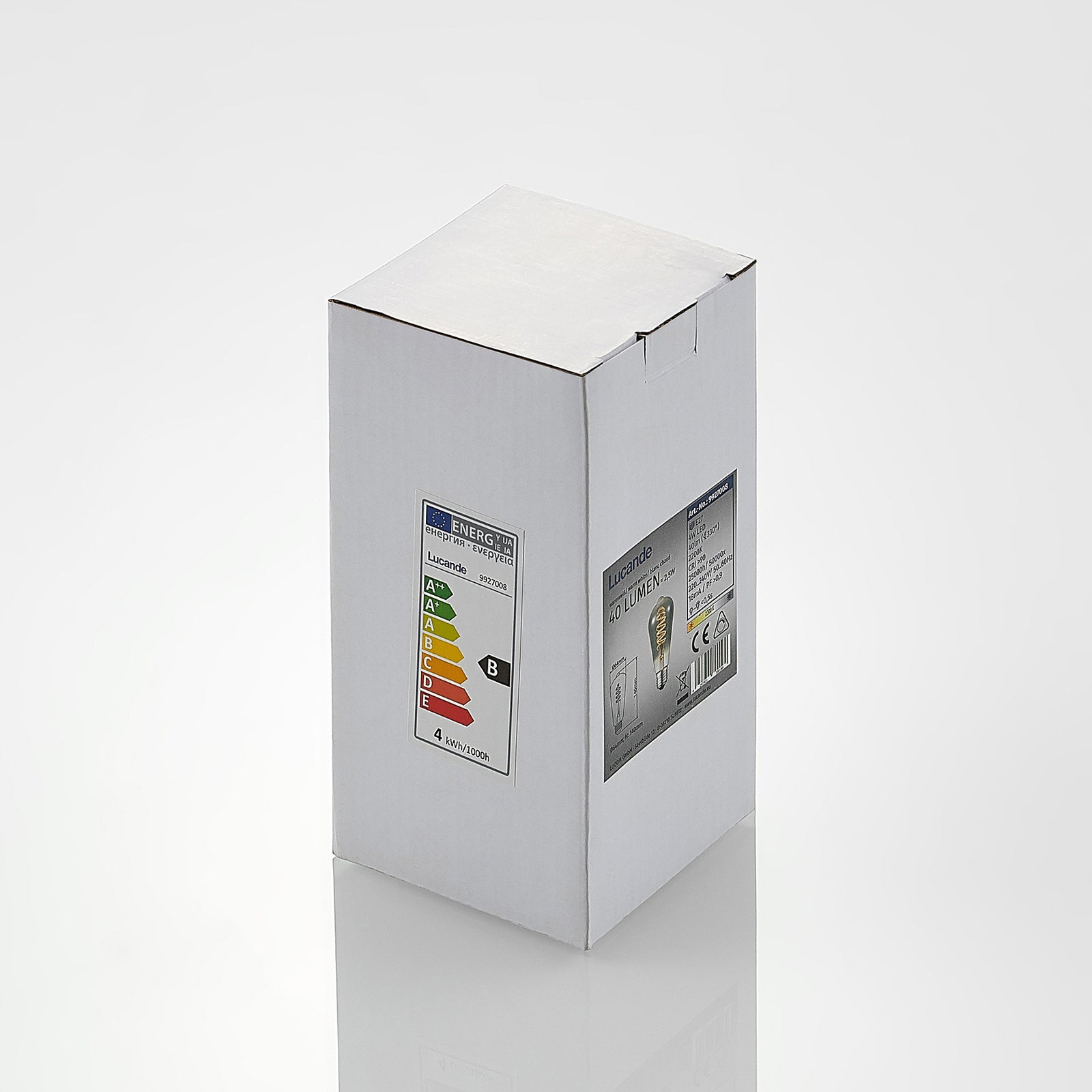 LED filamentpære E27 ST64 4W 1800K dimbar titan 2-pk - Lucande