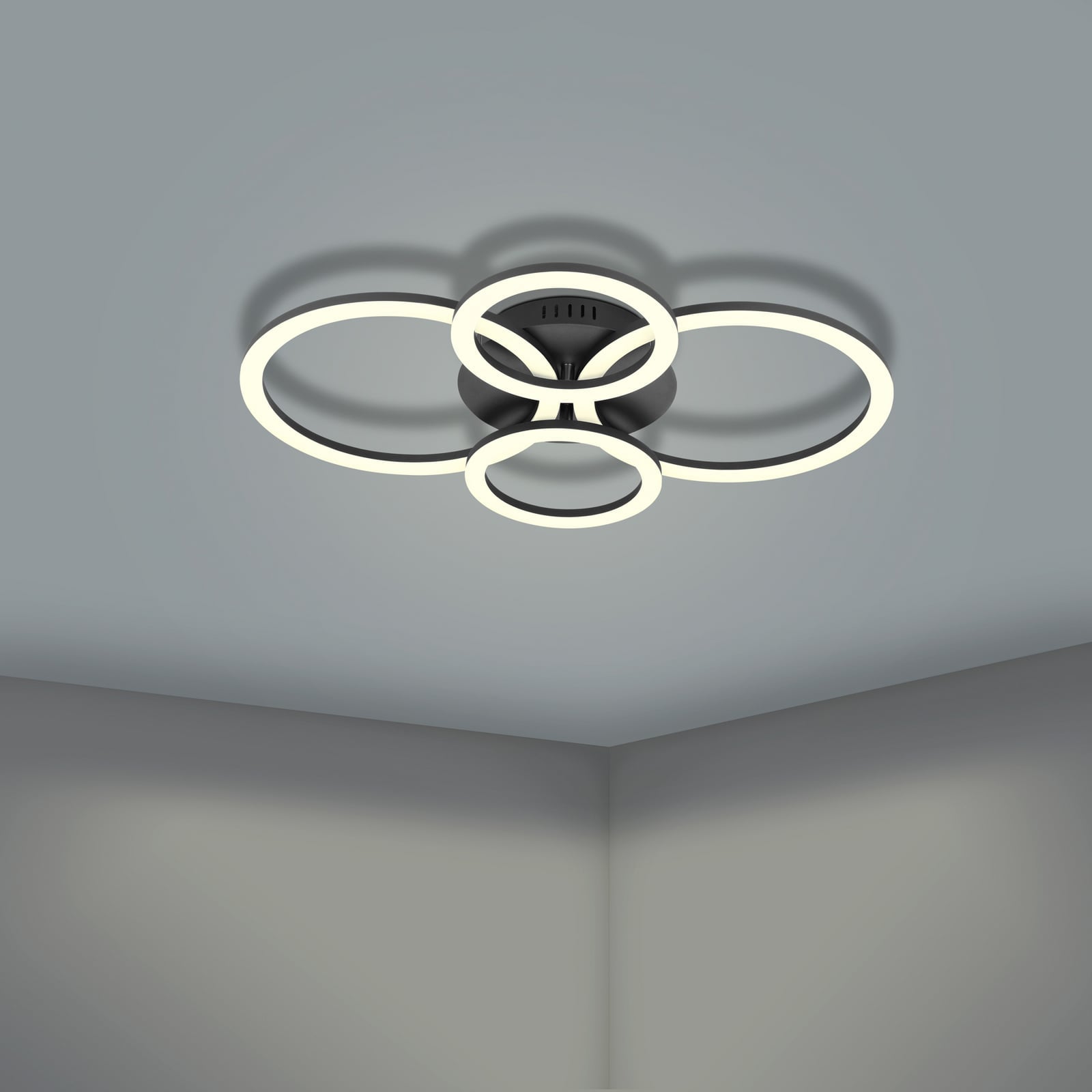 LED taklampe Parrapos-Z 4-lys smart CCT 62 cm svart - EGLO connect