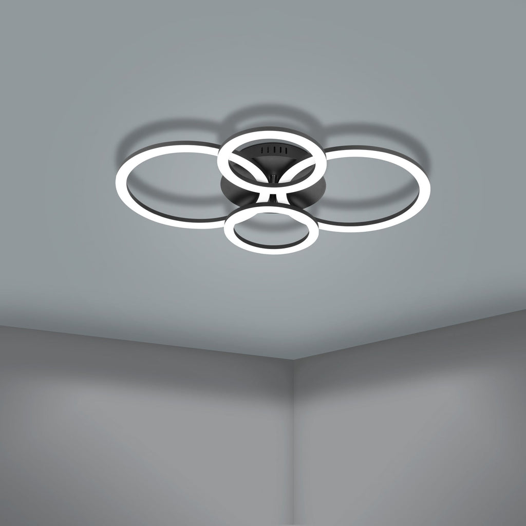 LED taklampe Parrapos-Z 4-lys smart CCT 62 cm svart - EGLO connect