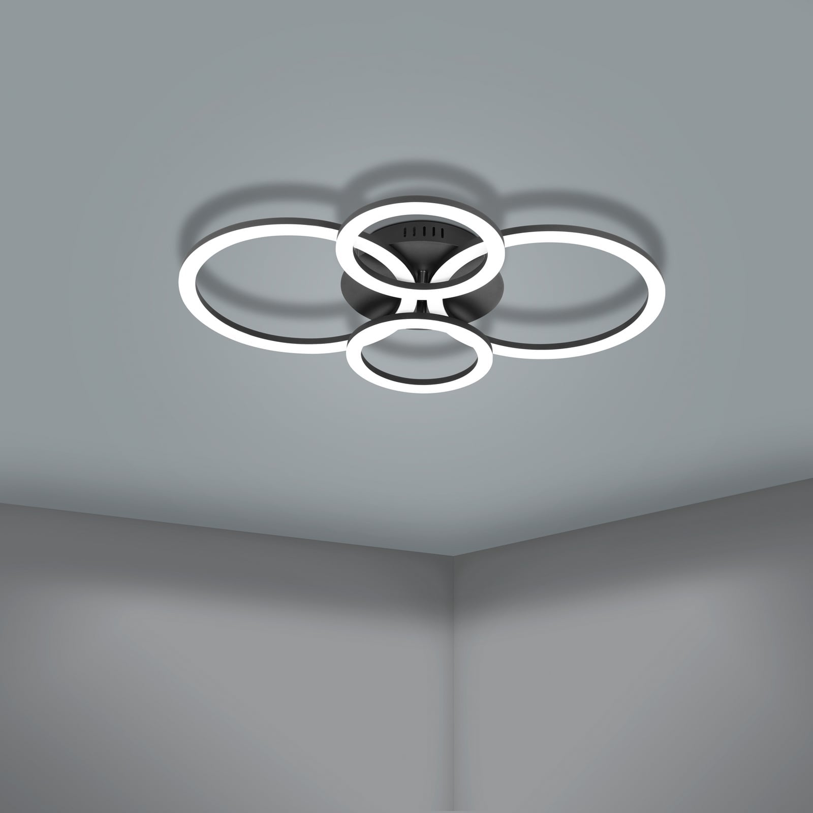 LED taklampe Parrapos-Z 4-lys smart CCT 62 cm svart - EGLO connect