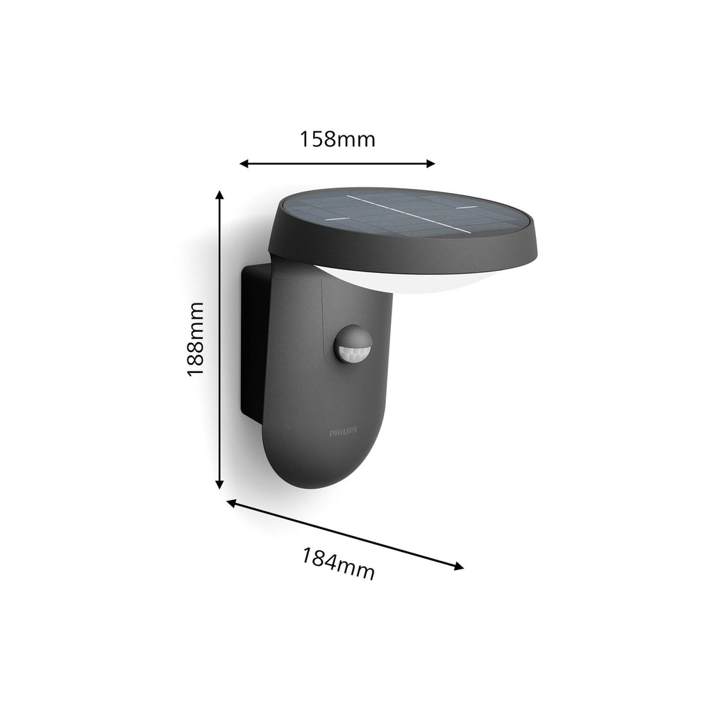 LED solcelle utevegglampe Tyla med bevegelsessensor IP44 - Philips
