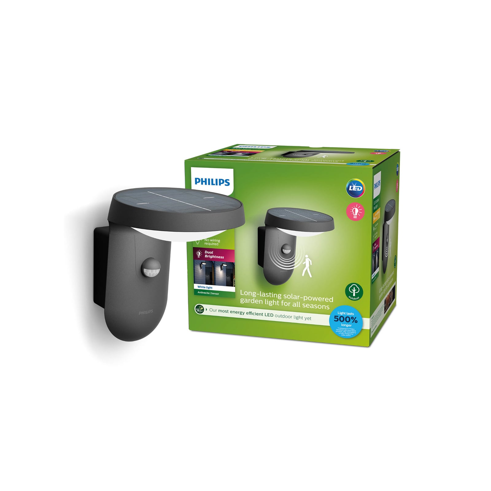 LED solcelle utevegglampe Tyla med bevegelsessensor IP44 - Philips