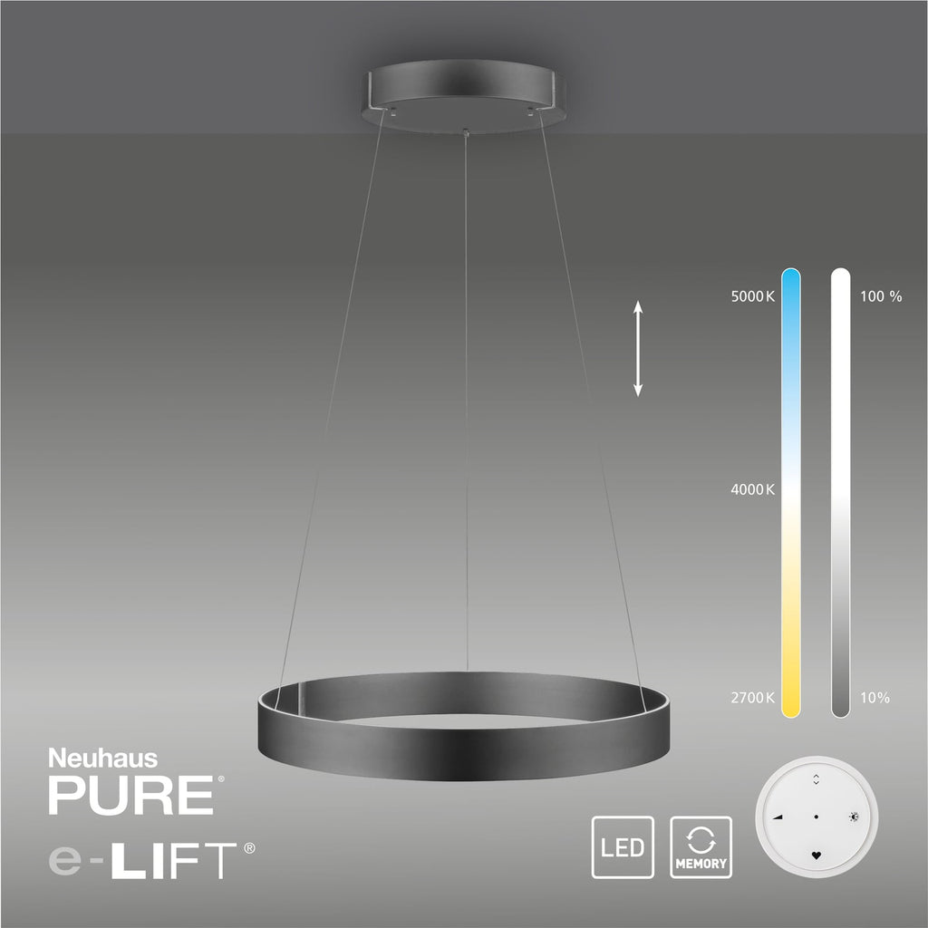 LED pendellampe PURE E-Clipse Ø70 cm CCT dimbar fjernkontroll - PURE