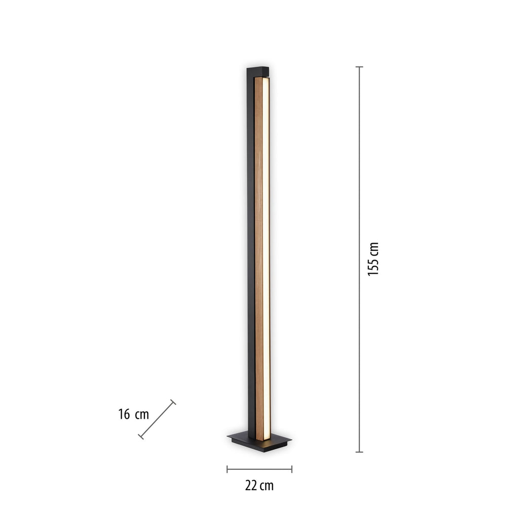 Detalj av LED-gulvlampe PURE Lines Floor eik/grafitt