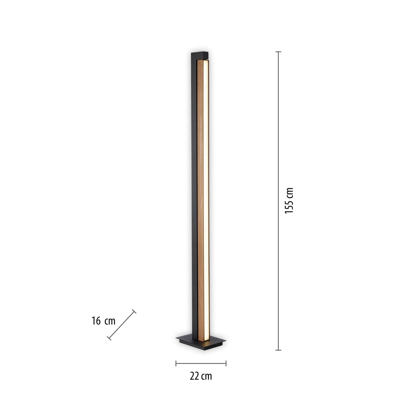 Detalj av LED-gulvlampe PURE Lines Floor eik/grafitt