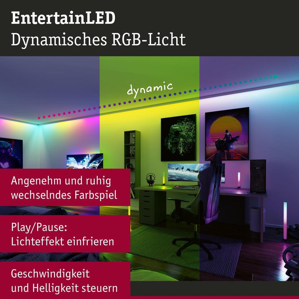 LED-stripe RGB 1,5m komplettsett med fjernkontroll dimbar - Paulmann