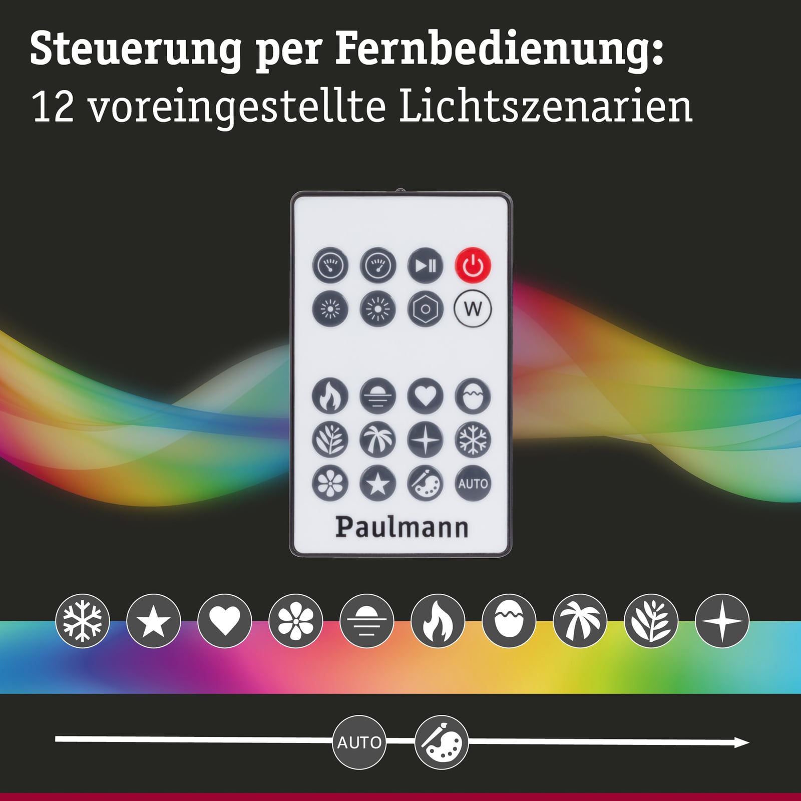 LED-stripe RGB 1,5m komplettsett med fjernkontroll dimbar - Paulmann