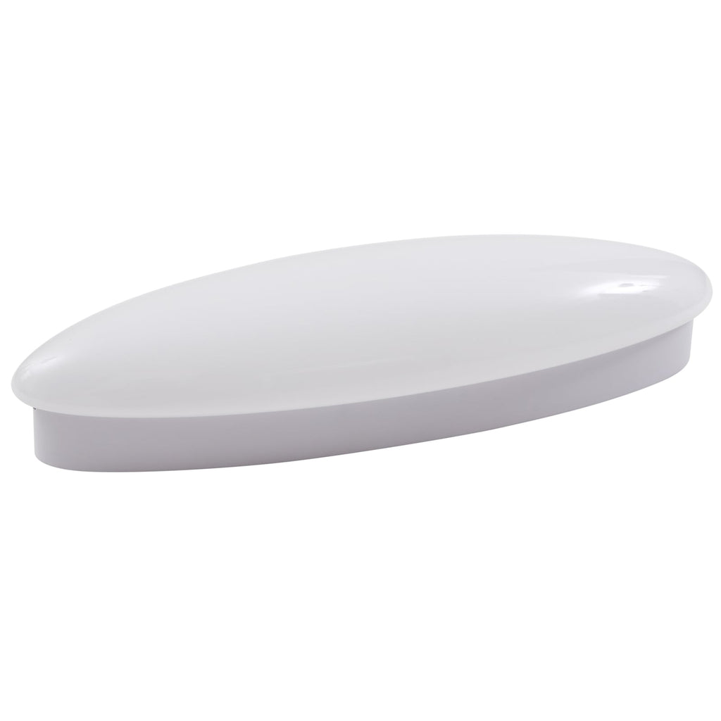 LED vegglampe Leihlo oval hvit plast 27 cm bred - Lucande