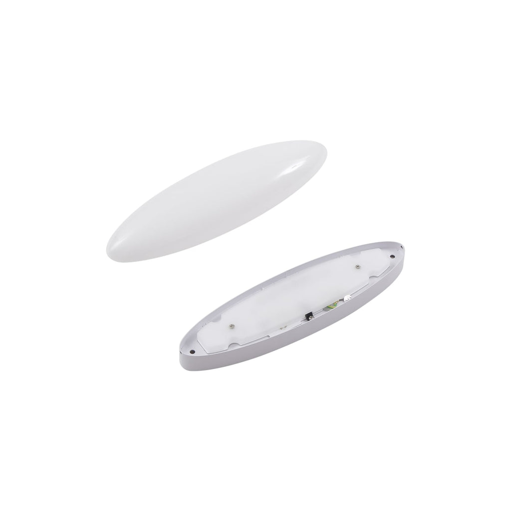 LED vegglampe Leihlo oval hvit plast 27 cm bred - Lucande