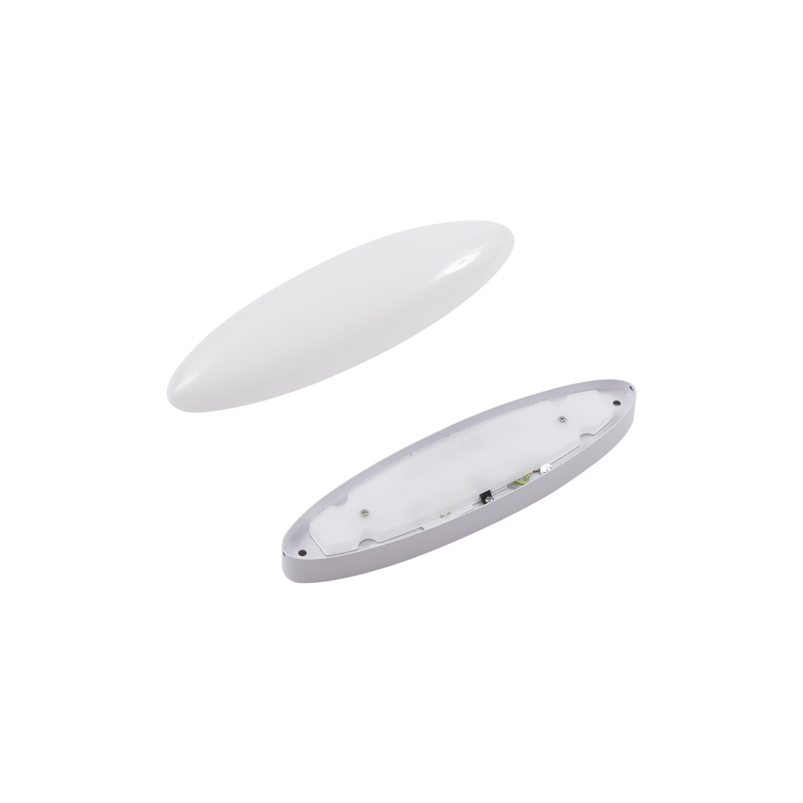 LED vegglampe Leihlo oval hvit plast 27 cm bred - Lucande