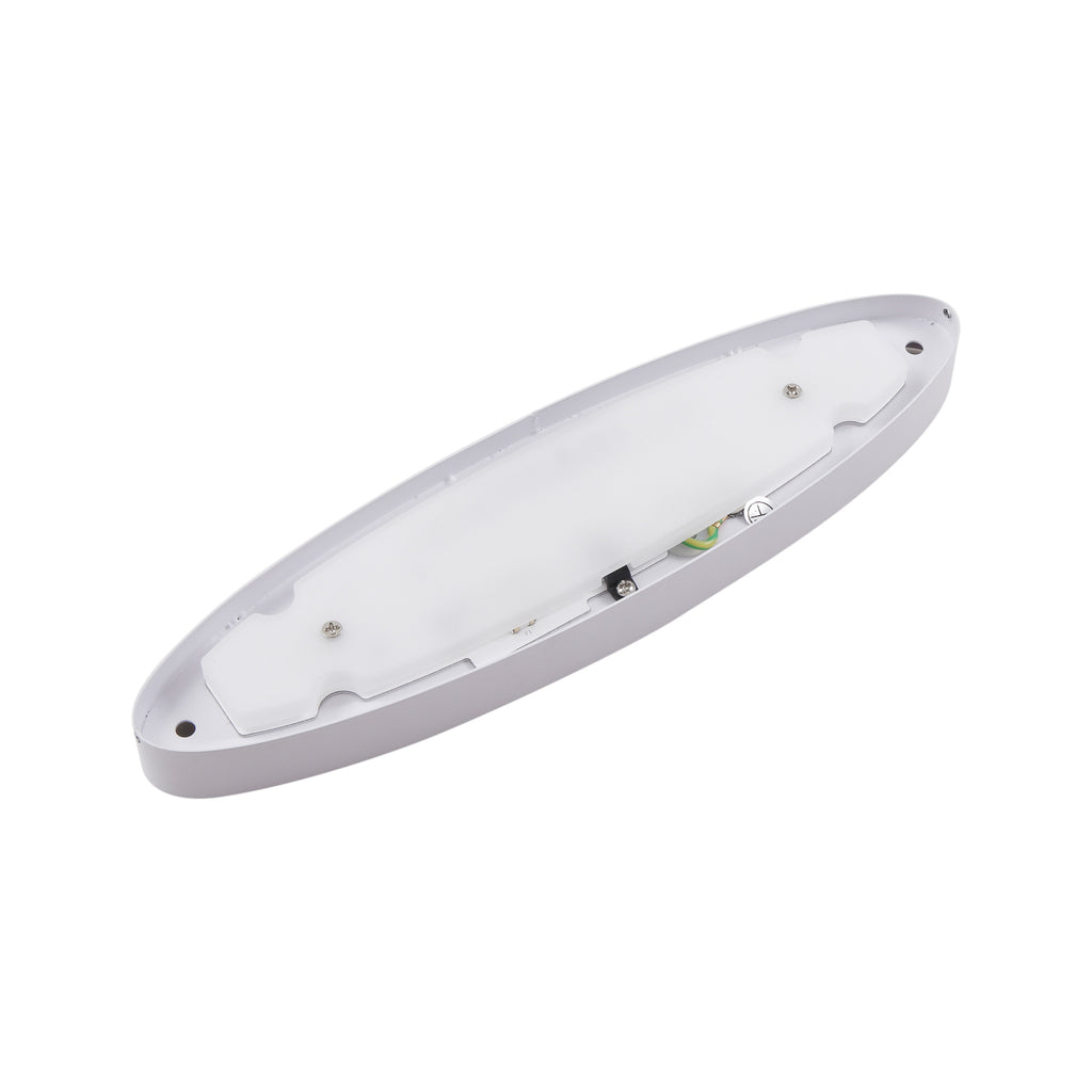 LED vegglampe Leihlo oval hvit plast 27 cm bred - Lucande