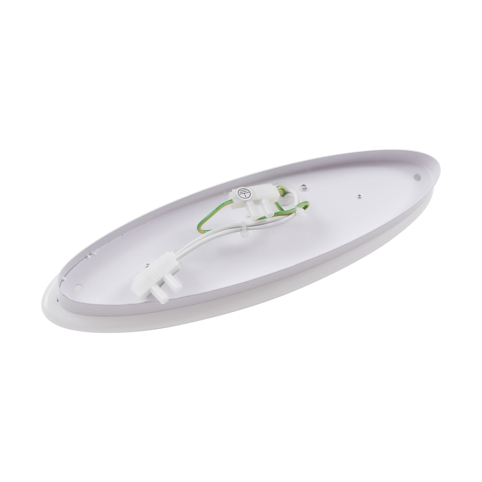 LED vegglampe Leihlo oval hvit plast 27 cm bred - Lucande