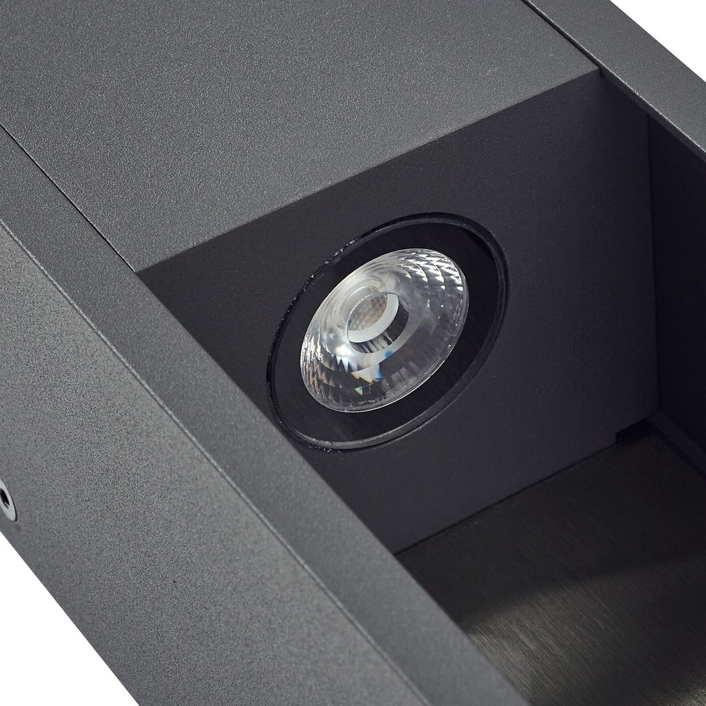 LED utevegglampe Lavrin svart/stål aluminium IP54 - Lucande