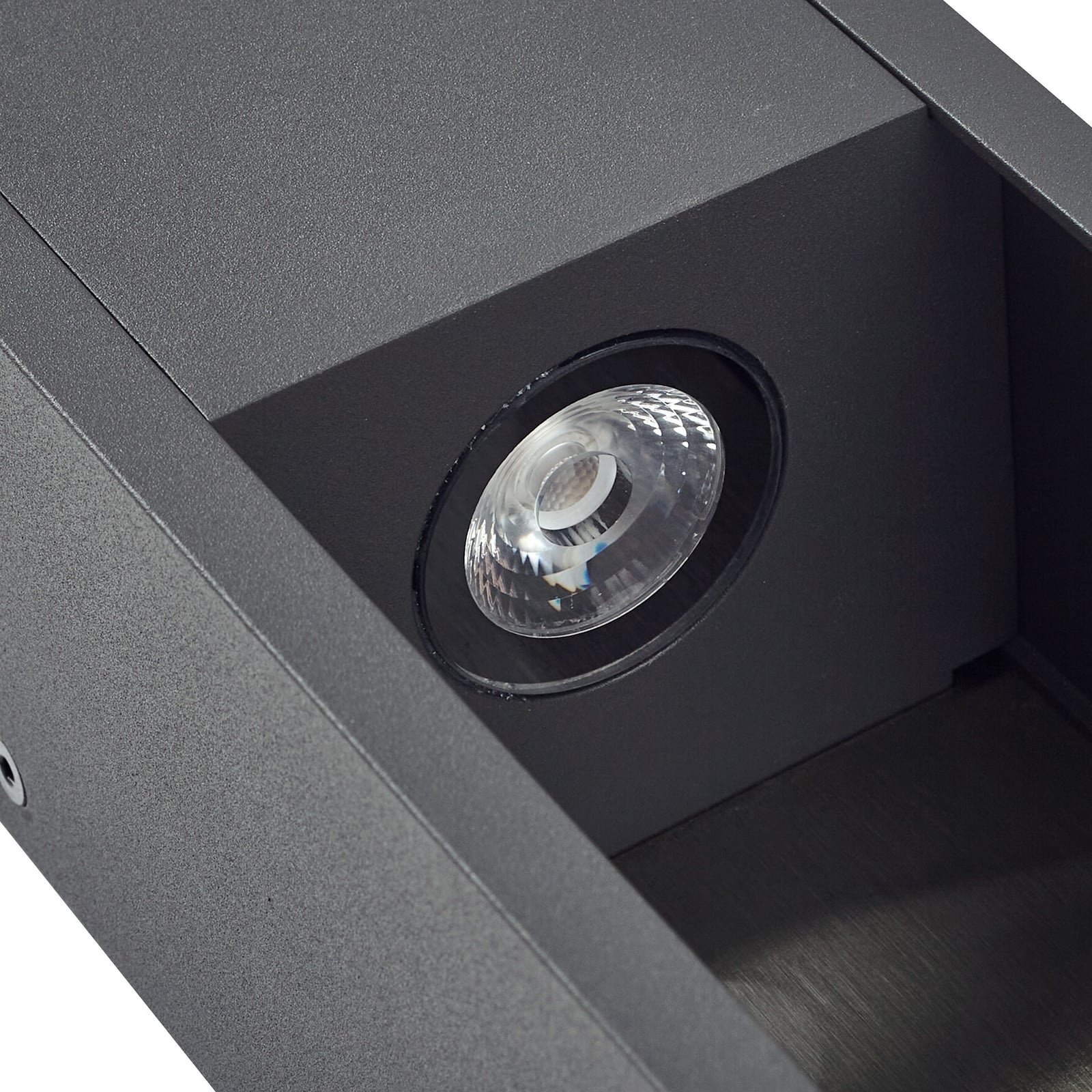 LED utevegglampe Lavrin svart/stål aluminium IP54 - Lucande