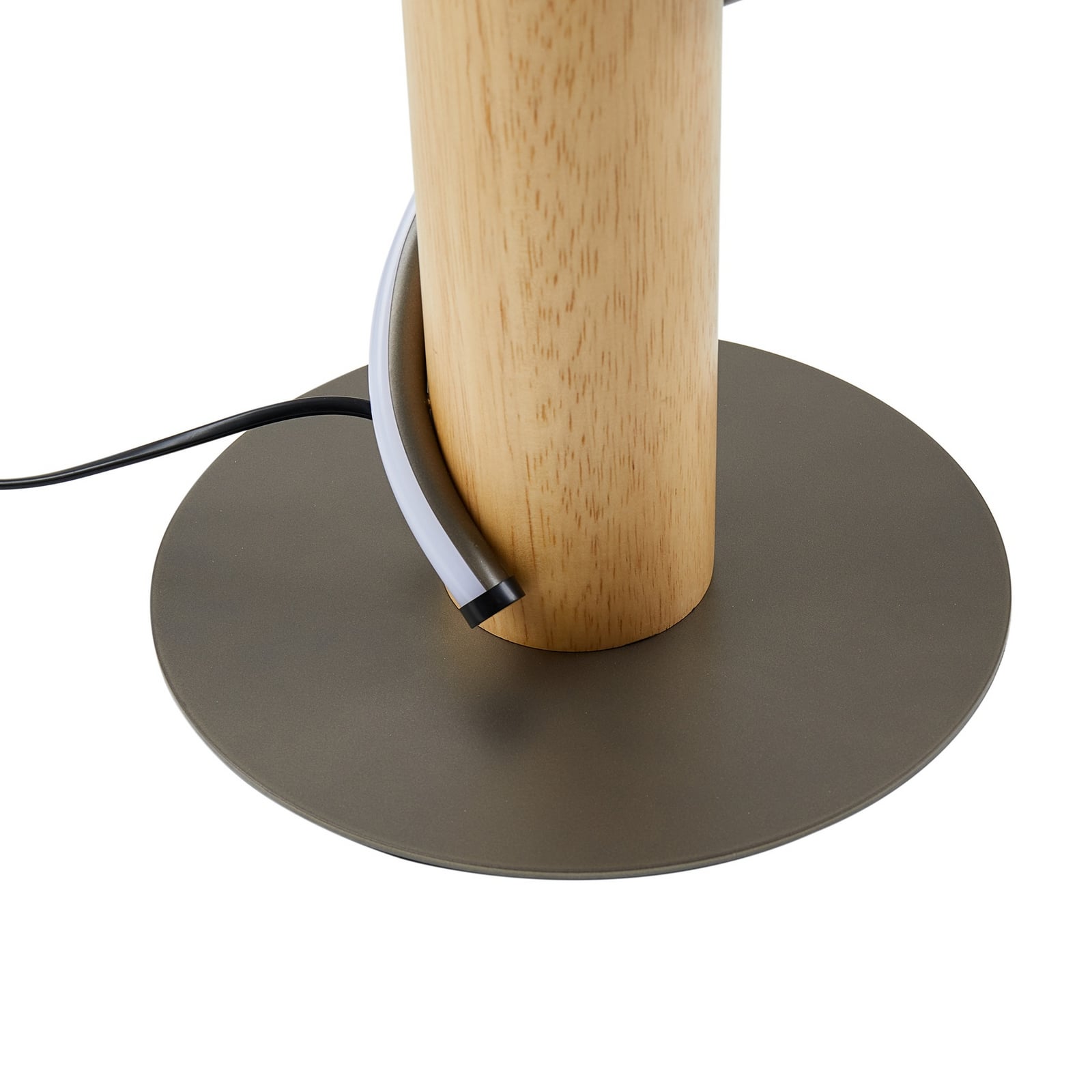 LED gulvlampe Spiraali grå tre/aluminium 133 cm 26W - Lindby