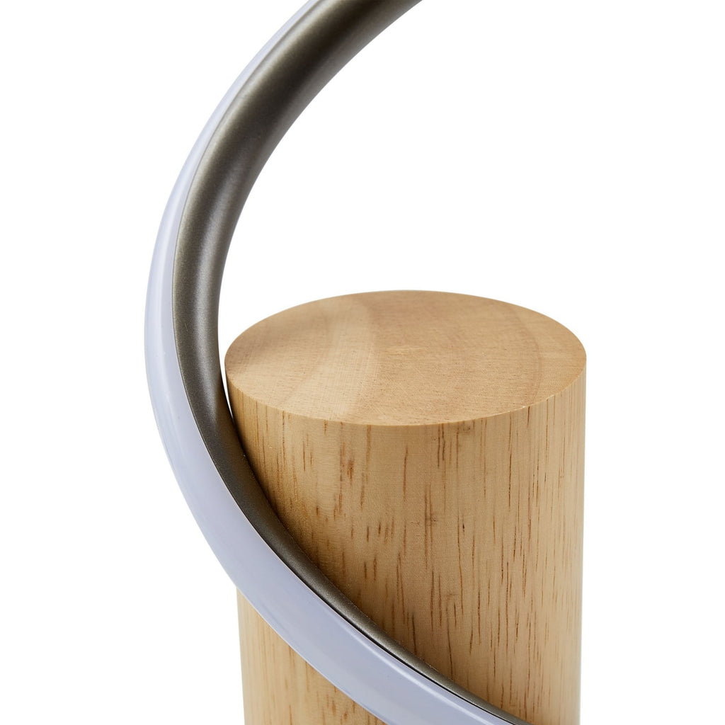 LED gulvlampe Spiraali grå tre/aluminium 133 cm 26W - Lindby