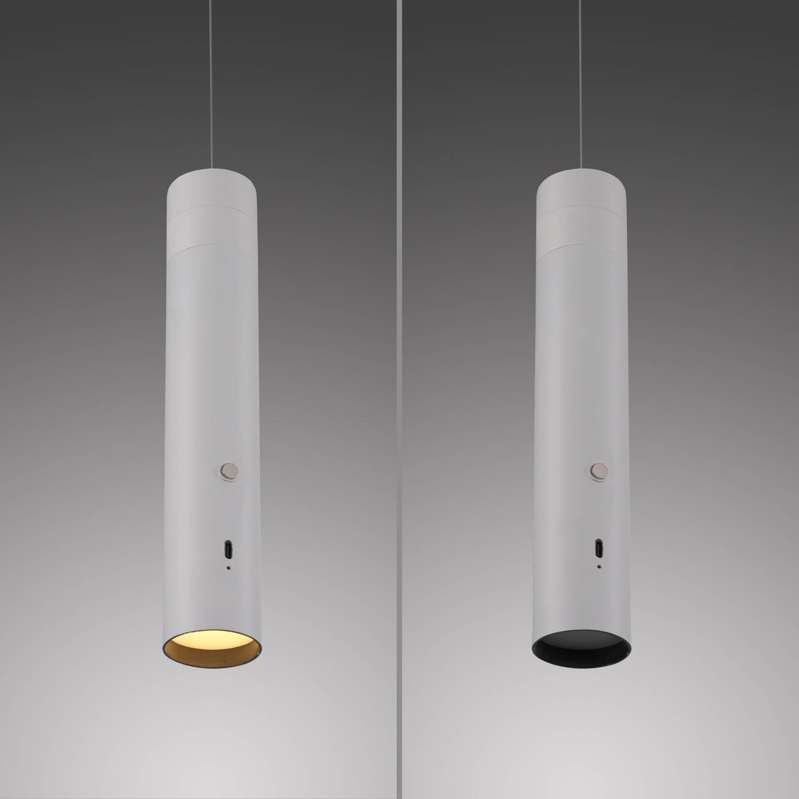 LED pendellampe Attach med batteri dimbar hvit jern - JUST LIGHT.