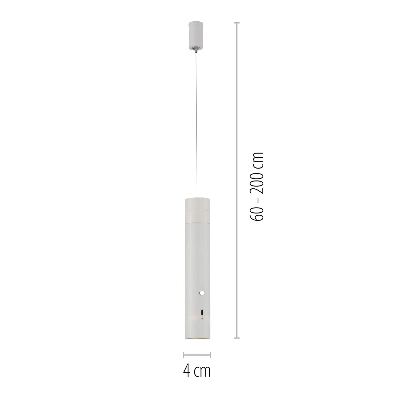 LED pendellampe Attach med batteri dimbar hvit jern - JUST LIGHT.