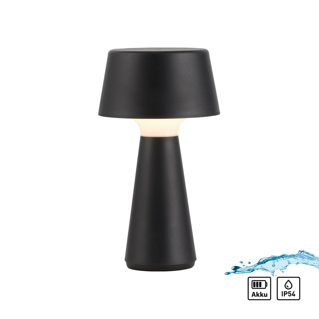 LED bordlampe Abera oppladbar dimbar svart IP54 28 cm - JUST LIGHT.