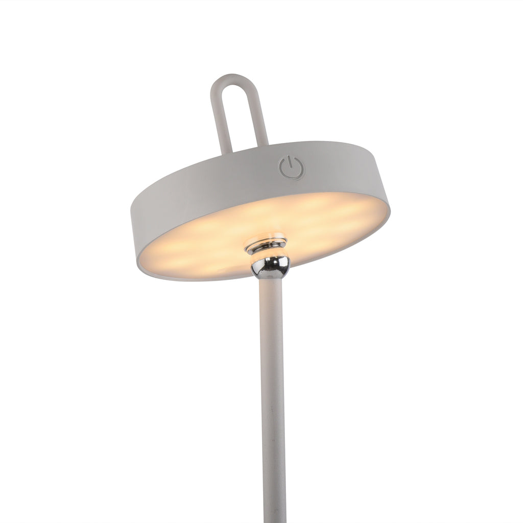 LED bordlampe Amag oppladbar dimbar jern lysgrå IP44 - JUST LIGHT.
