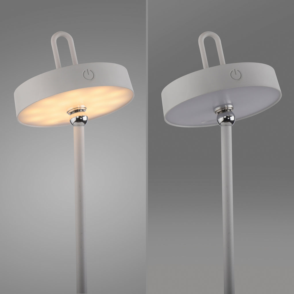 LED bordlampe Amag oppladbar dimbar jern lysgrå IP44 - JUST LIGHT.