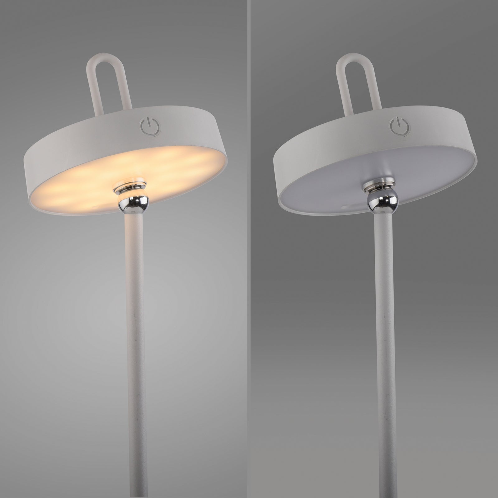 LED bordlampe Amag oppladbar dimbar jern lysgrå IP44 - JUST LIGHT.