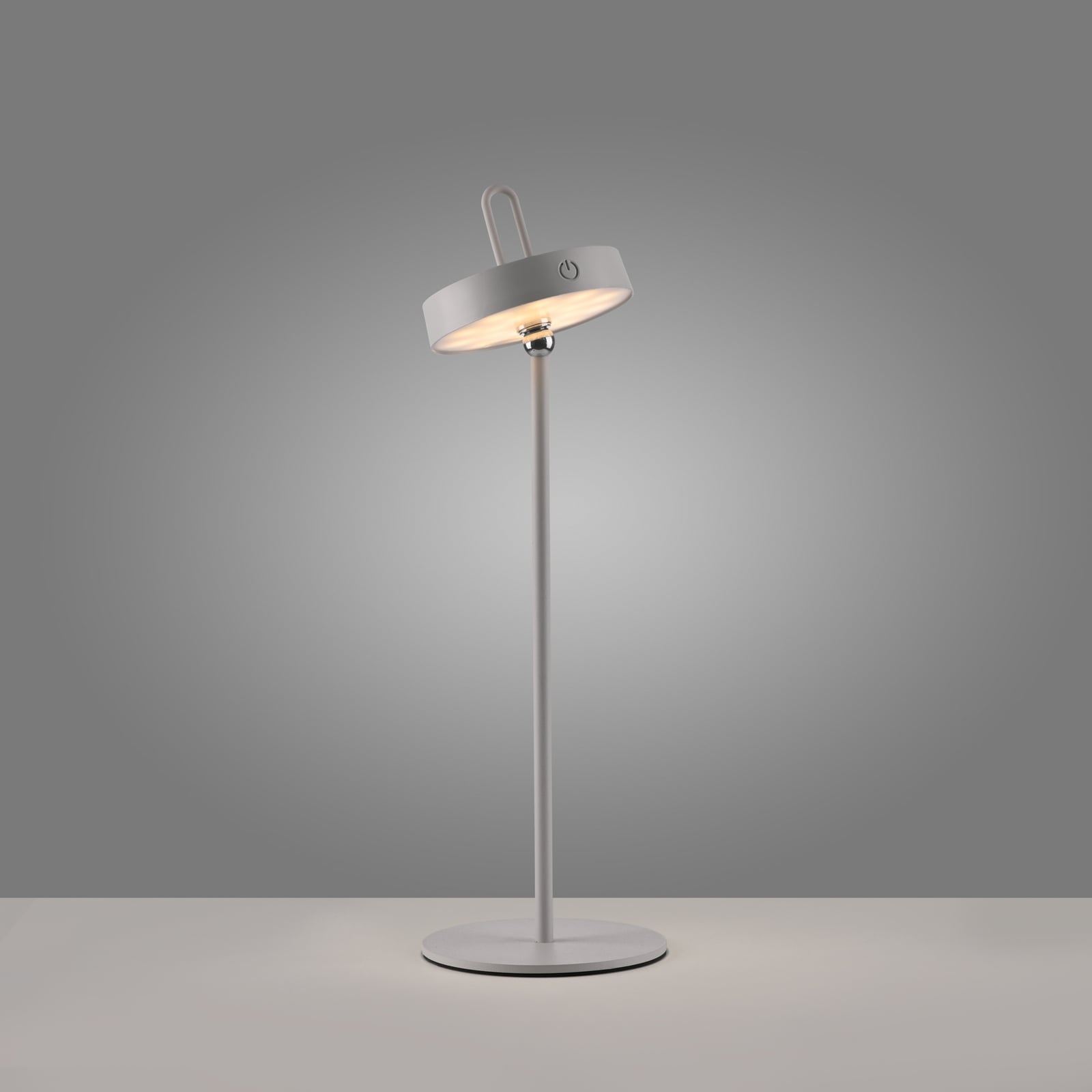 LED bordlampe Amag oppladbar dimbar jern lysgrå IP44 - JUST LIGHT.