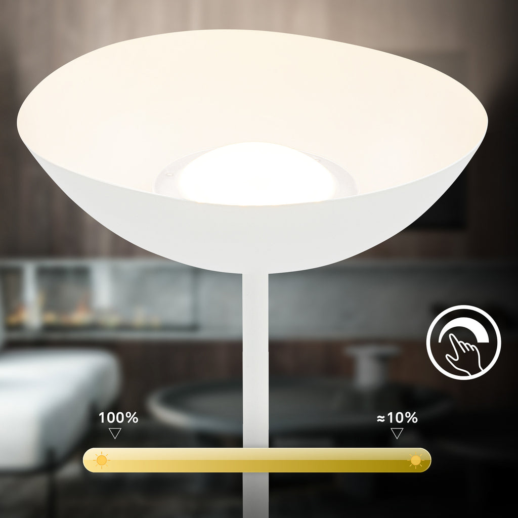 LED gulvlampe Estate oppladbar hvit berøringsdimmer 170 cm - Briloner