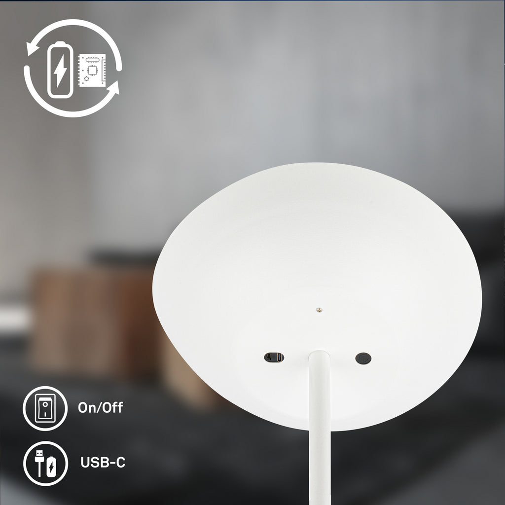 LED gulvlampe Estate oppladbar hvit berøringsdimmer 170 cm - Briloner
