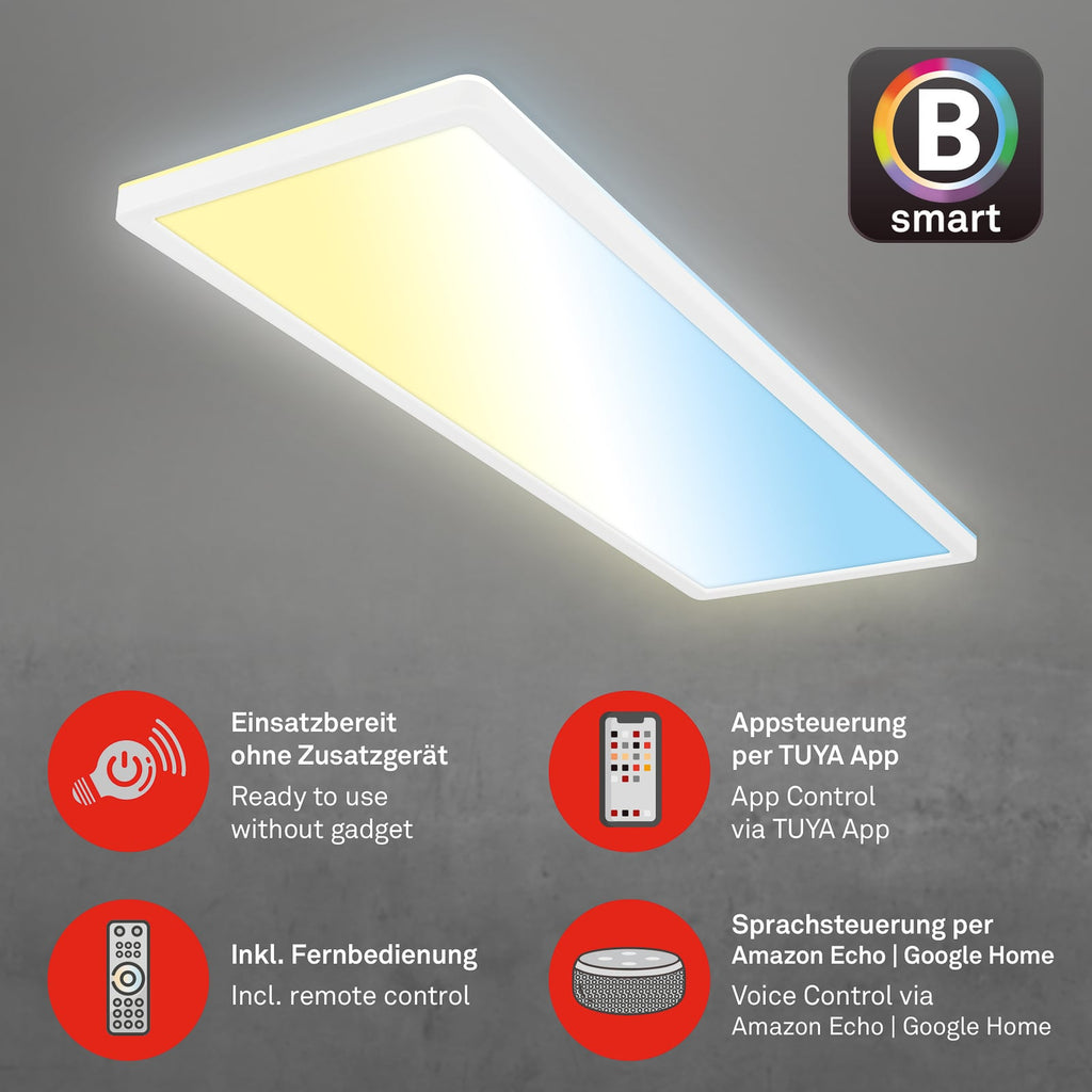 Smart LED-taklampe Tava 58x20 cm CCT dimbar med fjernkontroll - Briloner