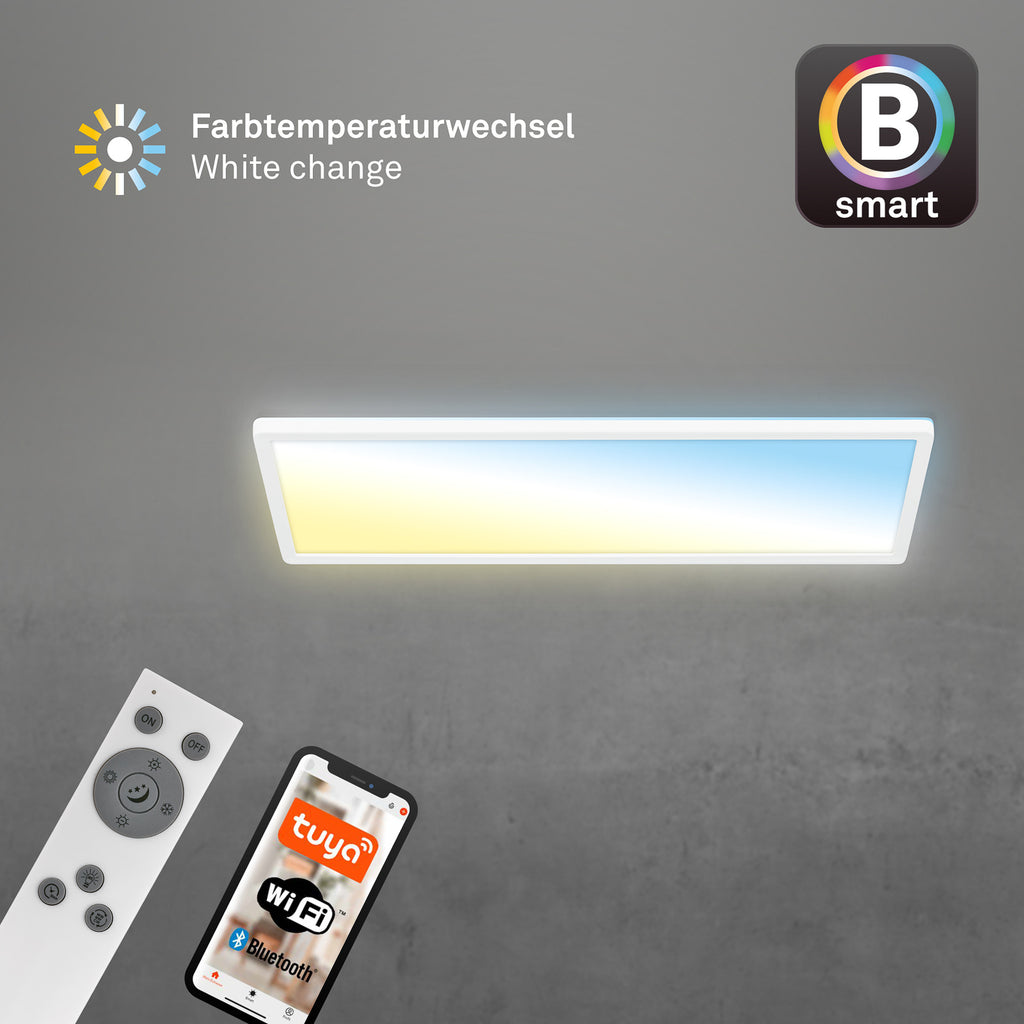 Smart LED-taklampe Tava 58x20 cm CCT dimbar med fjernkontroll - Briloner