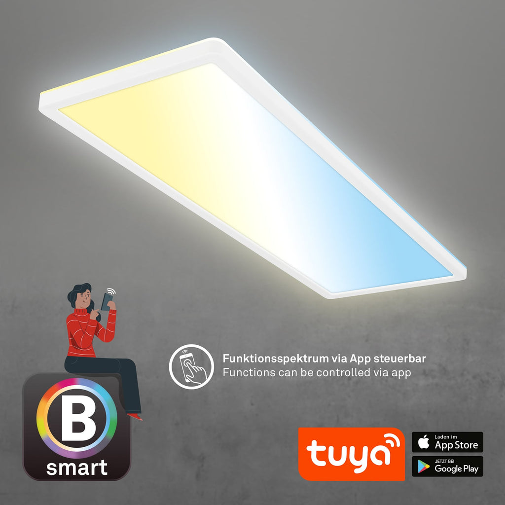 Smart LED-taklampe Tava 58x20 cm CCT dimbar med fjernkontroll - Briloner