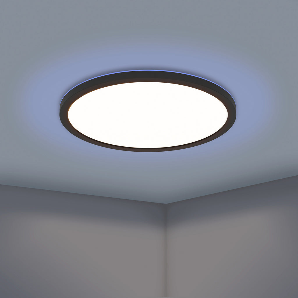 LED taklampe Rovito-Z dimbar RGB CCT svart Ø30 cm IP44 - EGLO connect