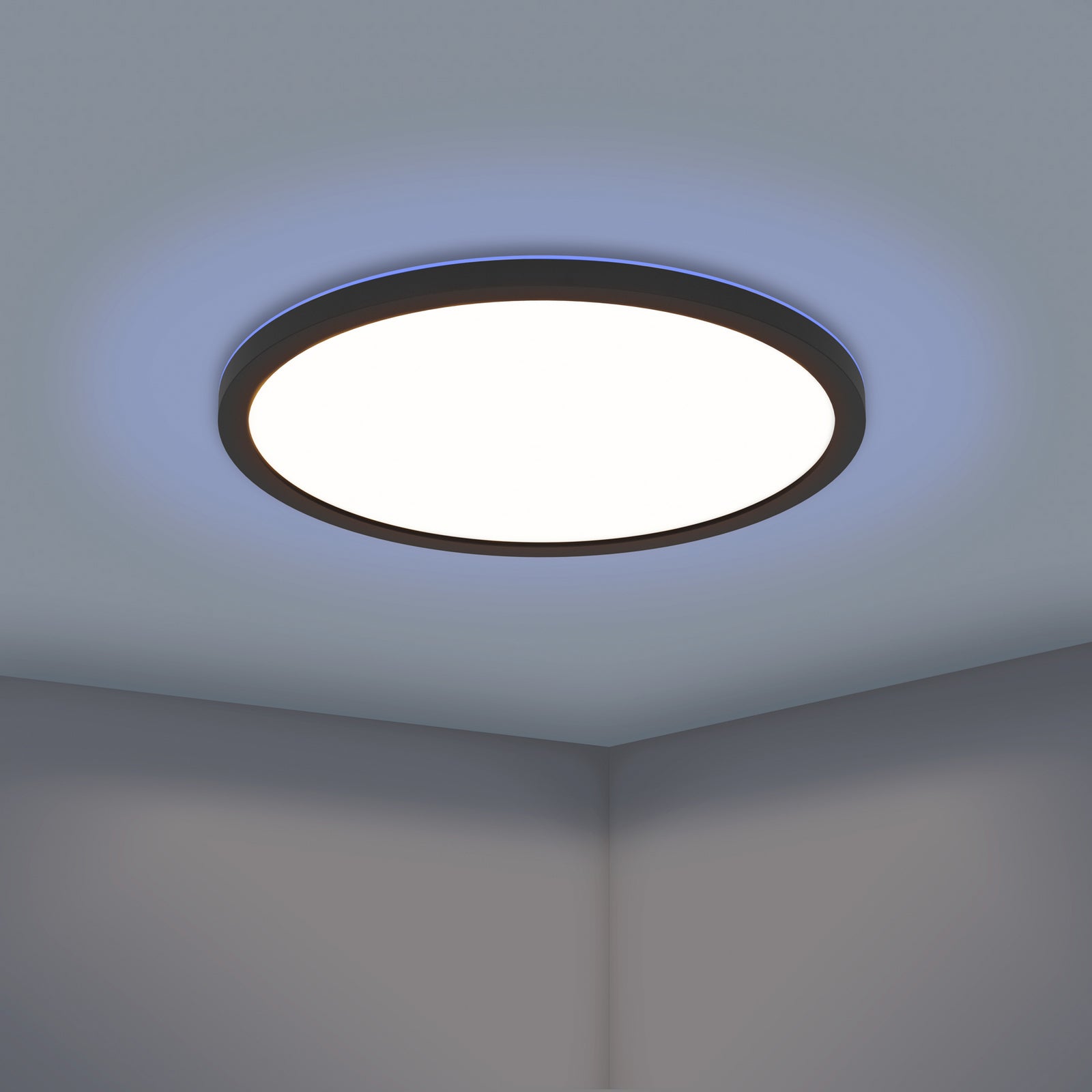 LED taklampe Rovito-Z dimbar RGB CCT svart Ø30 cm IP44 - EGLO connect