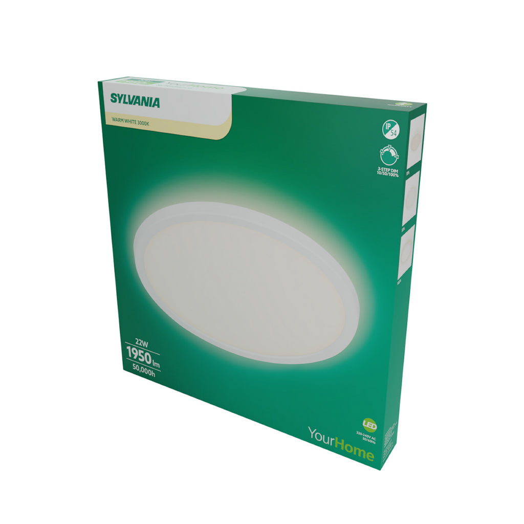 LED taklampe SylRadiance dimbar hvit Ø40 cm IP54 22W - Sylvania