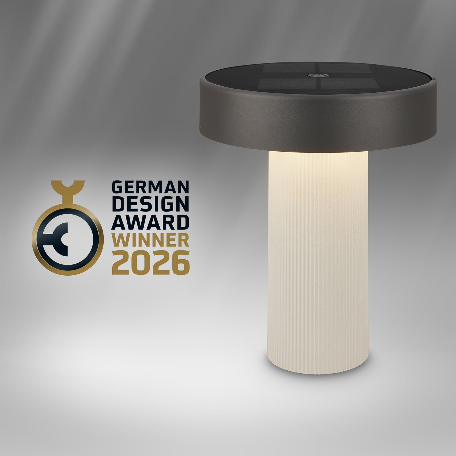 LED solcelle bordlampe Poga dimbar althvit/antrasitt IP44 - Briloner