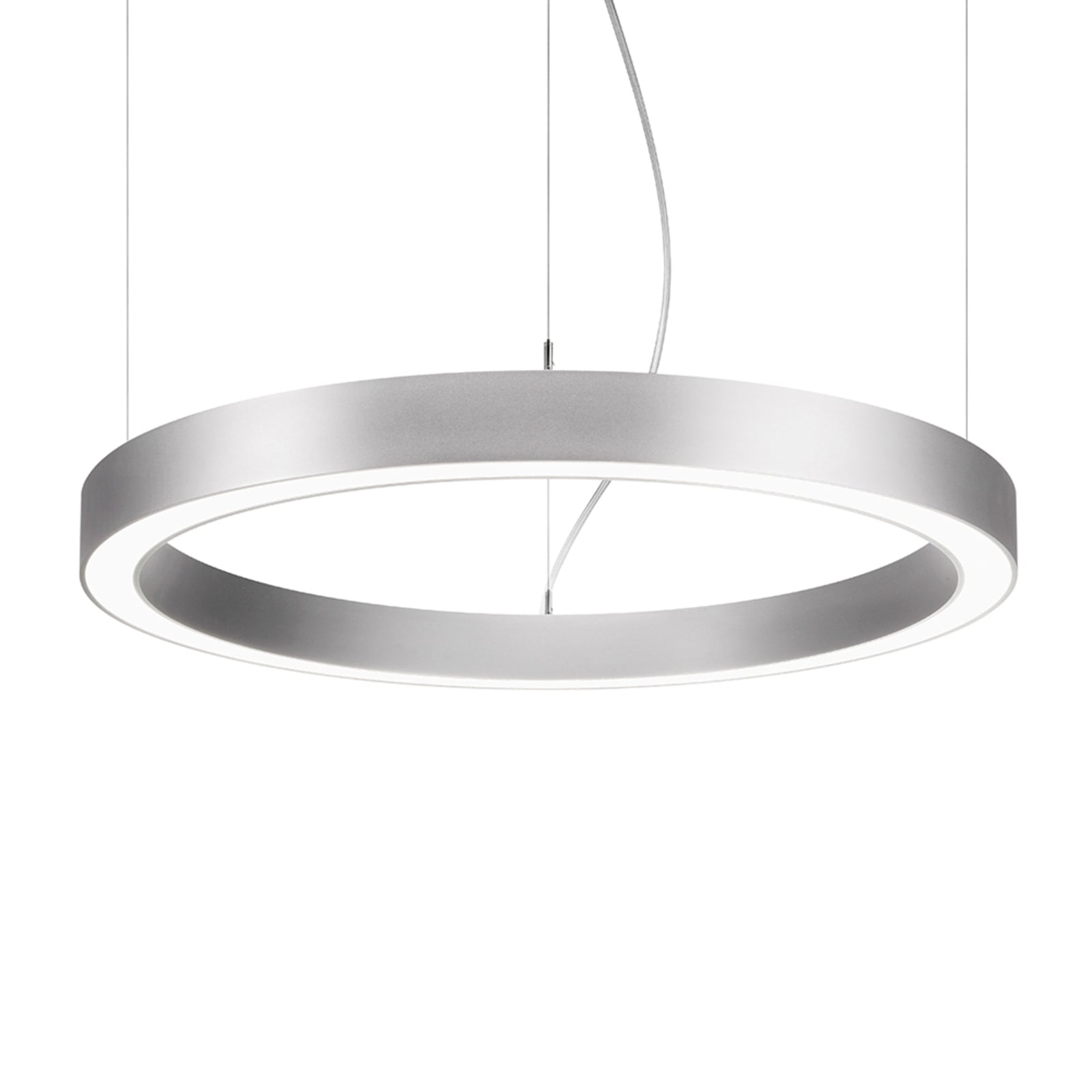 LED pendellampe Biro Circle opp/ned DALI Ø45 cm sølv 25W - BRUMBERG