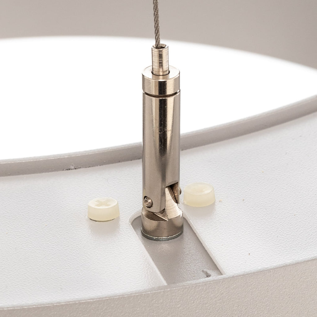 LED pendellampe Biro Circle opp/ned DALI Ø45 cm sølv 25W - BRUMBERG