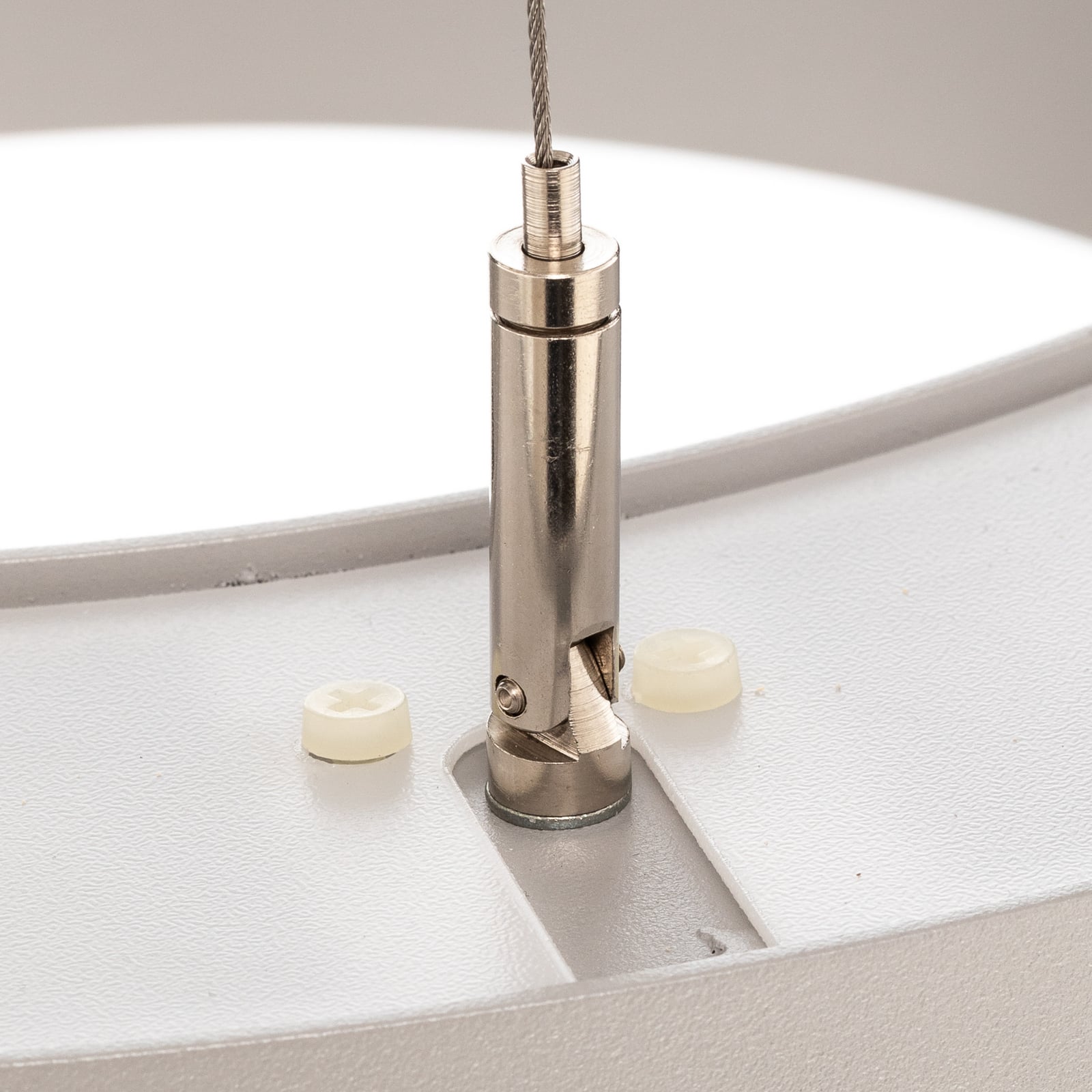 LED pendellampe Biro Circle opp/ned DALI Ø45 cm sølv 25W - BRUMBERG