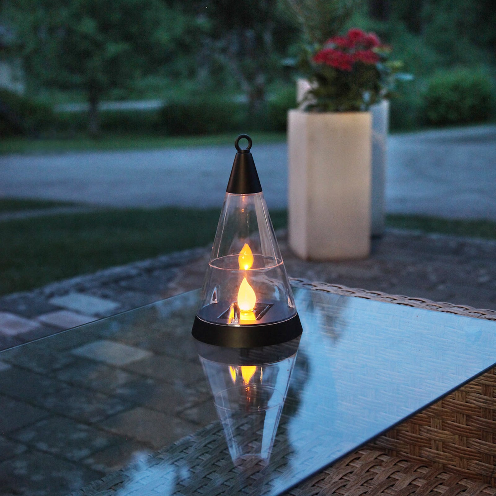 LED solcellelampe Pisa 3-i-1 kjegleform Ø13 cm IP44 - STAR TRADING