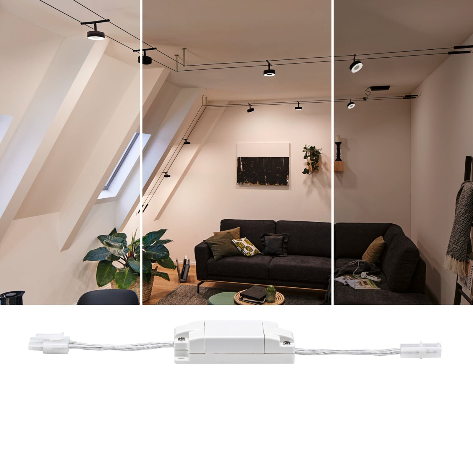 3-Step-Dimmer for CorDuo kabelsystem hvit 60 W bakside