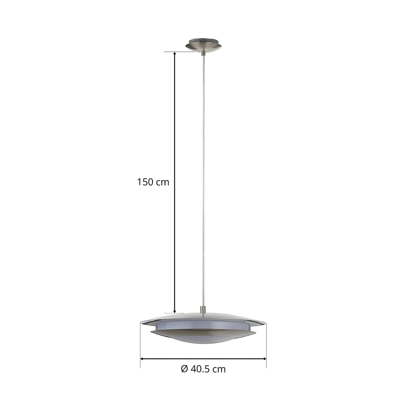 LED pendellampe Moneva-C matt nikkel Ø40,5 cm RGB CCT - EGLO connect