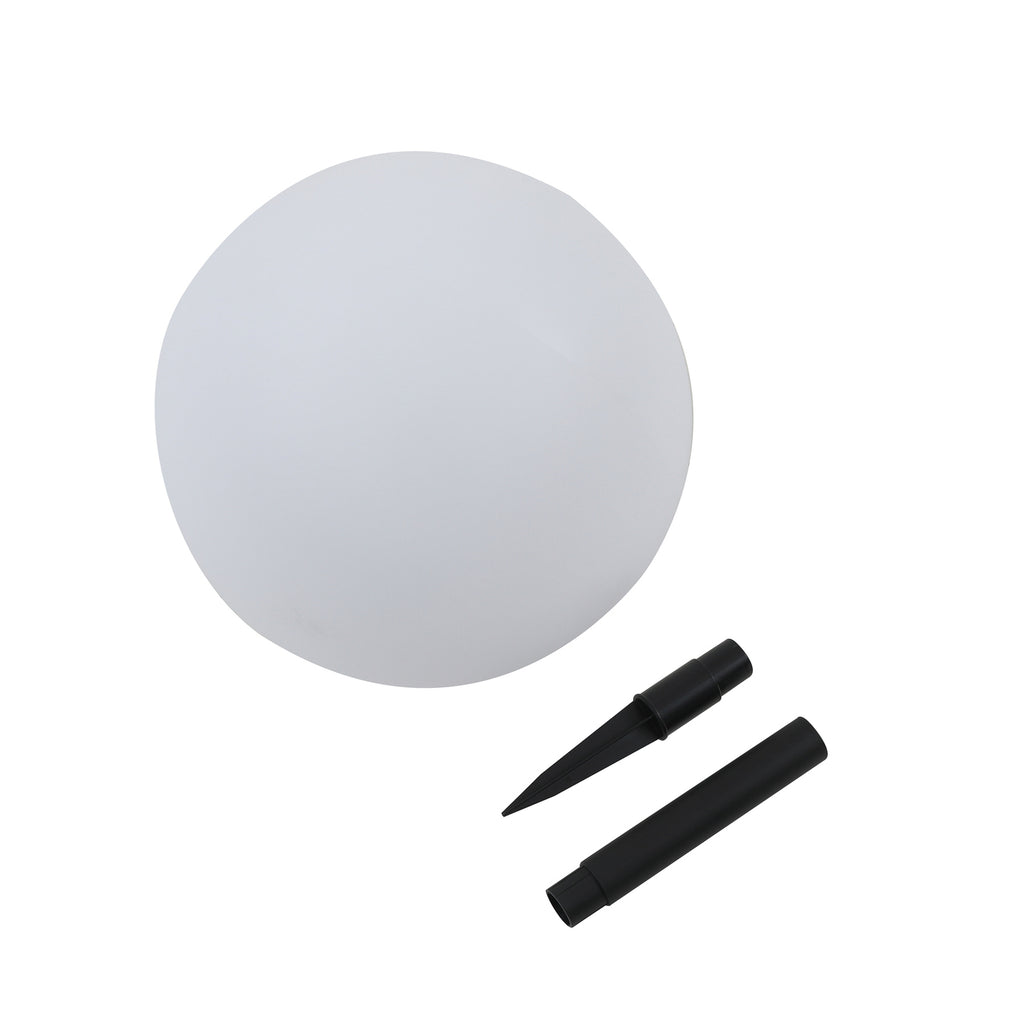 LED solcellelampe Lago kuleformet Ø30 cm hvit IP44 - Lindby