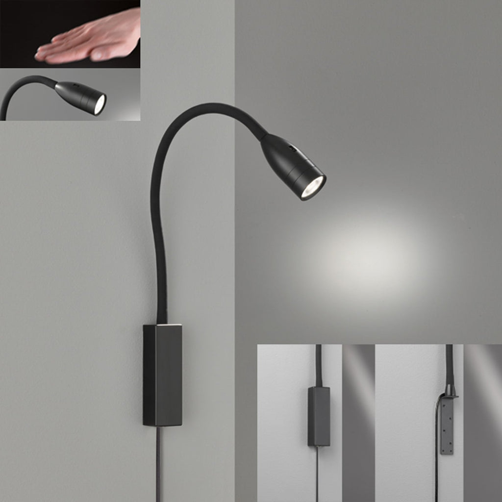 LED vegglampe Sten dimbar med gestestyring svart 35 cm - FISCHER & HONSEL