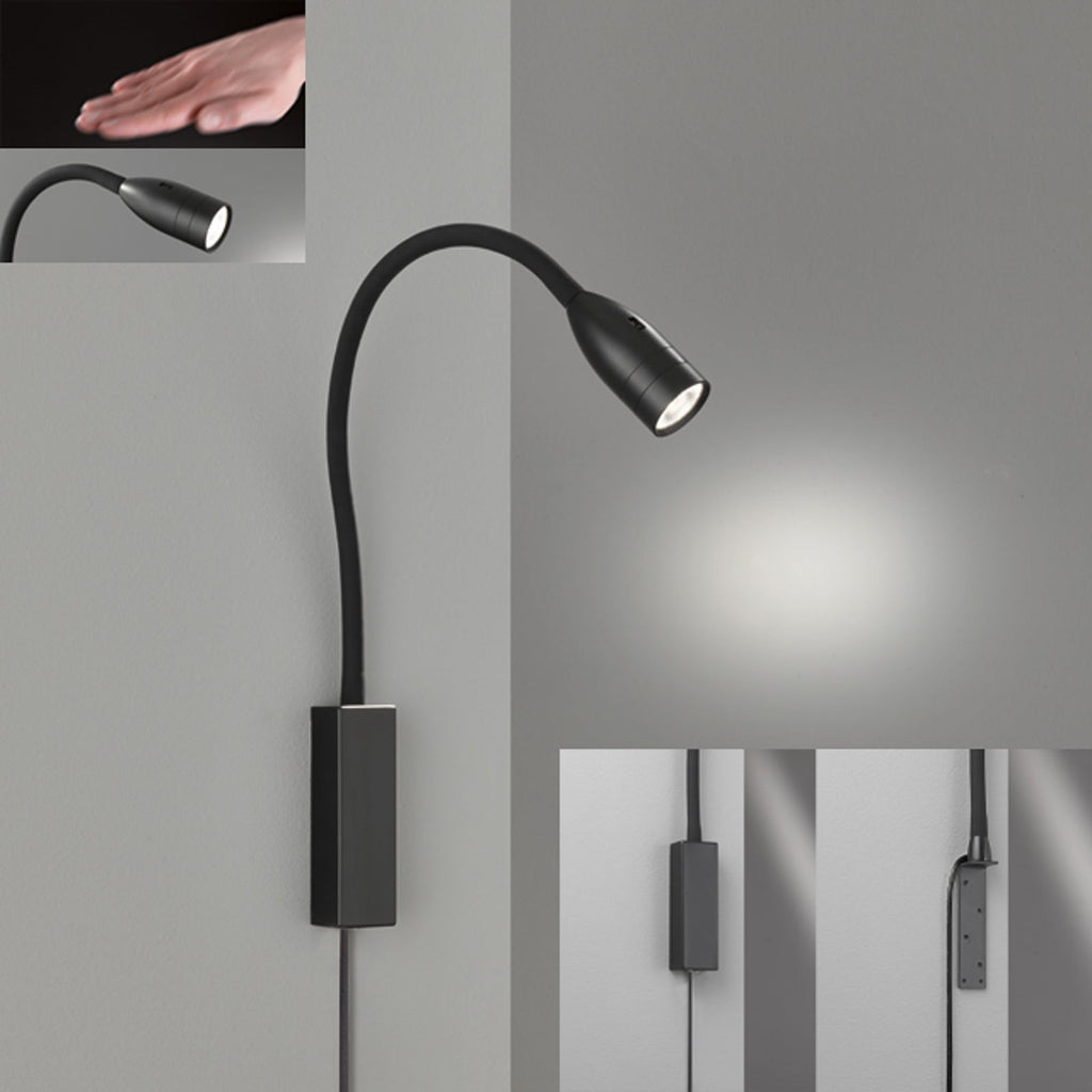 LED vegglampe Sten dimbar med gestestyring svart 35 cm - FISCHER & HONSEL