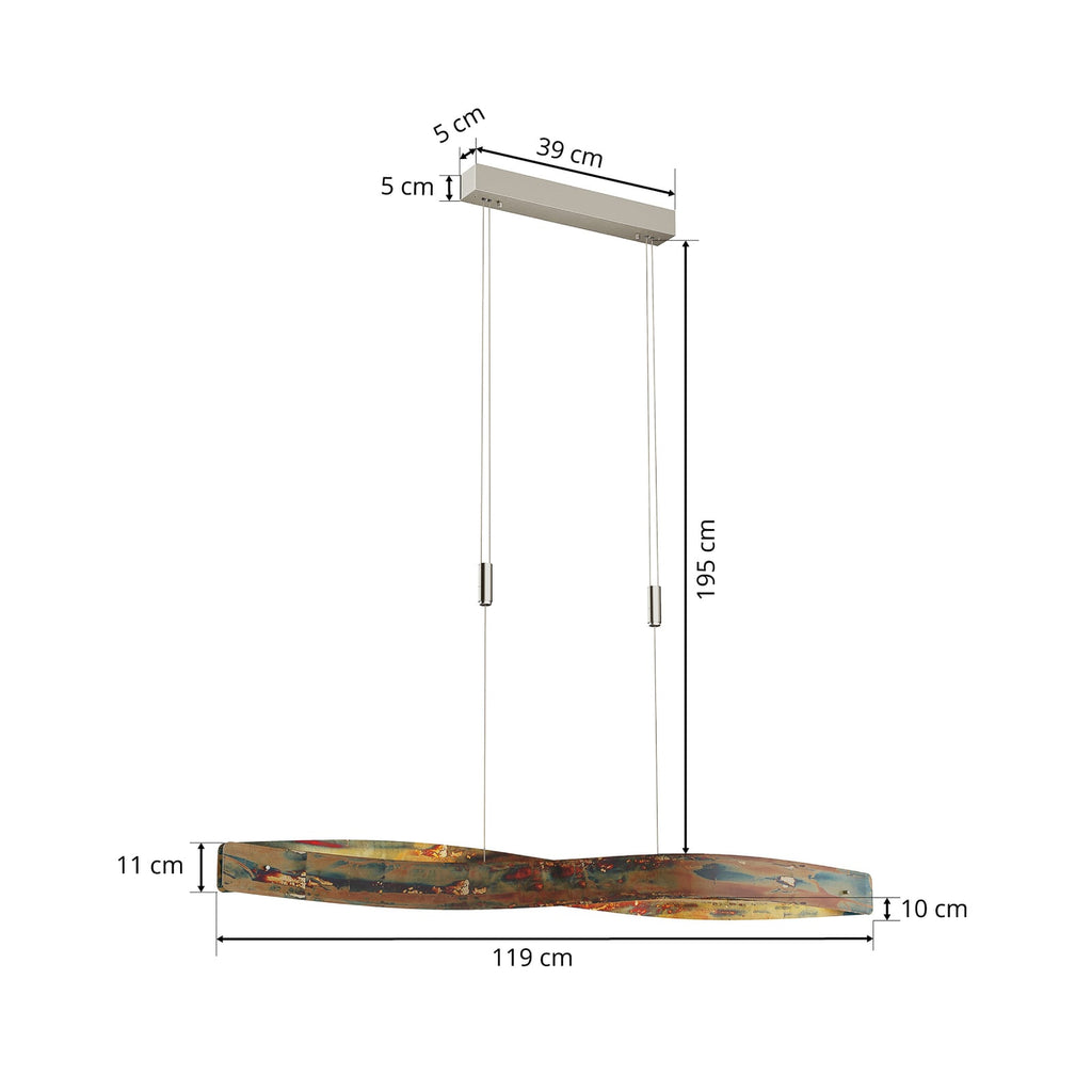 LED pendellampe Lian oksidert aluminium dimbar 119 cm 34W - Quitani