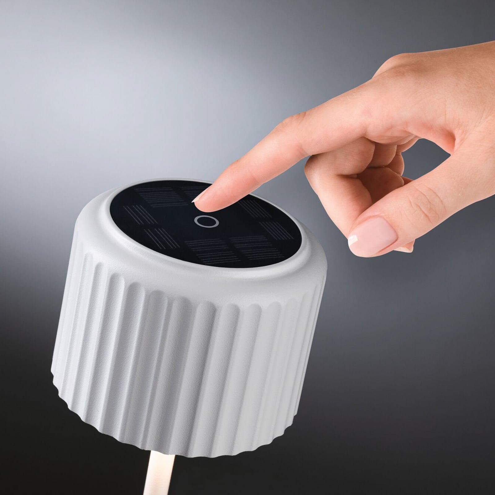LED solcelle bordlampe Else dimbar hvit IP44 Ø10 cm - Paulmann